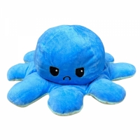 Caracatita reversibila din plus cu doua emotii, albastru/turcoaz, 30 x 12 cm, Vivo S087-BLUE/TURCOAZ